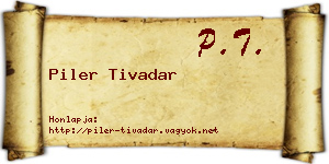 Piler Tivadar névjegykártya